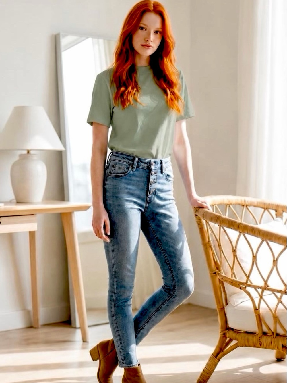 Women’s Mid-Rise Skinny Blue Jeans in Size 2